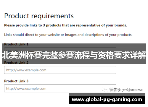 北美洲杯赛完整参赛流程与资格要求详解